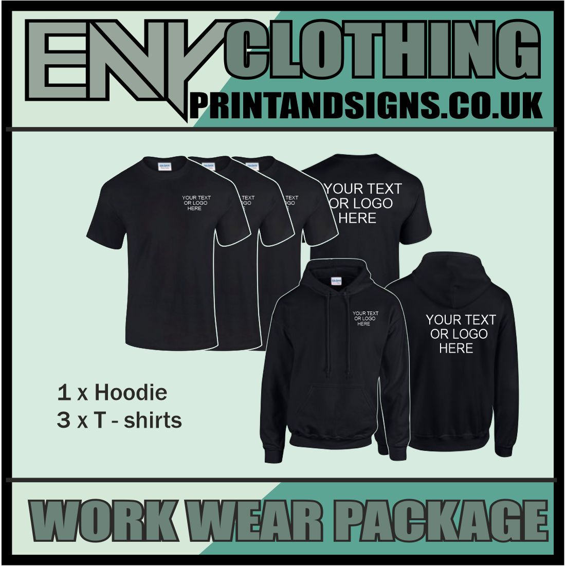 Work Wear Pack 1 Hoodie + 3 T-shirts